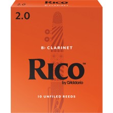 D'addario RCA1020 Rico Orange Box Sib (Bb) Klarnet Kamışı No: 2.0 (Başlangıç/eğitim) - 10'lu Paket | Klasik Turuncu Kutu, Caz ve Eğitim Için Ideal Esneklik