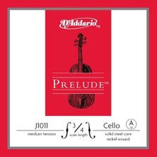 D'addario J1011 Prelude Tek Çello La (A) Teli (3/4) | Nikel Sarım ile Parlak Üst Sesler Hızlı Akort Tutma Özelliği ve Kırılmaya Karşı Direnç