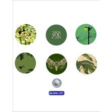 On Dijital Baskı Merkezi Yeşil Renk 6 Adet Rozet Seti