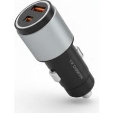 Akıllı Durak Ad Araç Içi Çakmaklığa Takılantype-C ve USB Girişli 2 Portlu Hızlı Şarj Adaptörü