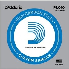 D'addario XSPL010 Elektro ve Akustik Tek Tel (E-Mi - Karbon Çelik)