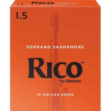 D'addario RIA1015 Rico Orange Box Soprano Saksafon Kamışı No: 1.5 (Başlangıç/eğitim) - 10'lu Paket | Klasik Turuncu Kutu, Caz ve Eğitim Için Ideal Standart Kutu