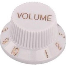 Valencia PNB1VWT Volume Düğmesi Beyaz (Strat Tipi) | Beyaz Plastik - Volume Yazılı - Standart
