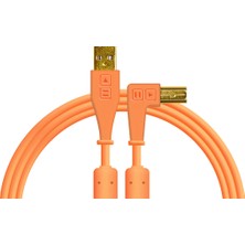 Dj Techtools 04 0044 Chroma Cable Usb-A To B Dj Kablosu (1.5mt Açılı Neon Turuncu) | Sahne Karanlığında Parlayan Uv Reaktif Renk
