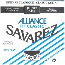 Savarez 540J Klasik Gitar Tel Seti - Alliance Ht Classic (High Tension) | Ince Karbon Tizler, Yüksek Çıkış Gücüne Sahip Ht Classic Baslar, Uzun Sustain ve Parlak Ton | Uyum: Yüksek Tansiyon (Sert)