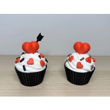 Yapı3D Kapaklı Cupcake Saklama Kutusu | Kalpli Özel Tasarım Dekoratif Kutu | Hediye, Takı ve Küçük Eşya Kutusu