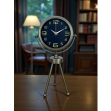 Akıllı Durak Vintage Tripod Eskitme Metal Üç Ayaklı Masa Saati