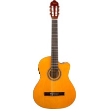 Valencia VC104TCE Elektro Klasik Gitar Cutaway (Naturel) | Kesik Kasa - Ekolayzırlı - Sap Çelikli
