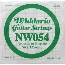 D'addario NW054 Nickel Wound Elektro ve Akustik Gitar Tek Teli - .054 (Aksesuar) | Sert Tansiyon, Düşük Akortlar (Drop Tuning) Için Optimize Edilmiş Gerilim ve Net Tanım