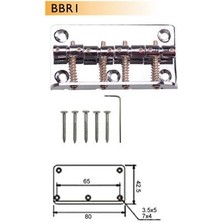 Valencia BBR1CR Bas Gitar Köprüsü Krom (Dr. Parts) | 4 Telli - 80MM - Vintage Tip