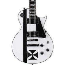 Esp Ltd Lıroncrosssw James Hetfield Iron Cross Snow White Elektro Gitar | Emg Jh "het" Set Aktif Manyetikler, Maun Gövde ve Abanoz Klavye, Tonepros Kilitli Köprü