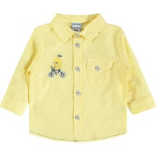 Lüks Kumru Tekstil Kumru Hırka Nakışlı Gömlek Pantolon 6-18 Ay Takım - Sarı 9-12 Ay