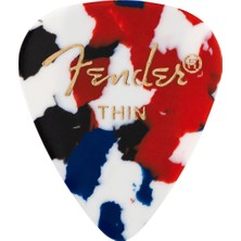 Fender 1980351750 Classic Celluloid Confetti 351 Shape Thin Gitar Penası (12'li) | Esnek Ince Yapı Akustik Ritimler Için Ideal