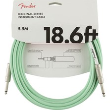 Fender 0990520058 Original Serisi Enstrüman Kablosu (5.5m - Surf Green) | Yeşil Spiral Kablo Vintage Ekipmanlar Için Tam Uyum