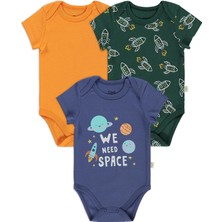 Civil Baby Roket Empirmeli 3 Lü 0-36 Ay Çıtçıtlı Badi - Yeşil 3-4 Yaş