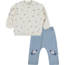 Civil Baby Yıldız Empirme 6-18 Ay Takım - Ekru 9-12 Ay