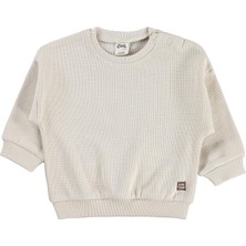 Civil Baby Cute Tiger Etiketli 6-18 Ay Sweatshirt - Bej 6-9 Ay