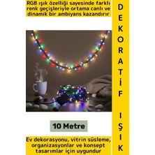 Wintoup Dekoratif Aydınlatma Ev Vitrin Organizasyon Süsleme Çok Şık Estetik Damla Uçlu 100 LED Işık 10 Metre
