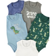 Civil Baby Dinazor Empirmeli 5 Li 0-36 Ay Çıtçıtlı Badi - Yeşil 12-18 Ay