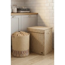 Prendi Home Jüt Organizer Set Büyük Boy Jüt Kutu ve Garnili Jüt Fileli Sepet Çok Amaçlı Set