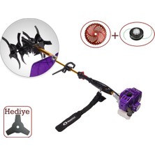 Marpex Germany Toprak Akrep Çapalama Makinesi, Elmas, Misina, Üçgen Aparatlı Yan Tırpan 5.7 Hp