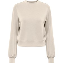 Only Kadın Yuvarlak Yaka Bej Sweatshirt - 15369155