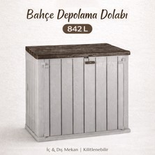 Homenter Bahçe Depolama Dolabı 842 L | 2 Kapılı | Üstü Açılabilir | Iç & Dış Mekan Uyumlu