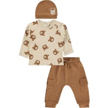 Civil Baby Ayıcık Empirme Şapkalı 6-18 Ay Takım - Bej 12-18 Ay