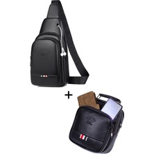 Newish Erkek Bodybag Göğüs Çapraz Çanta ve El Omuz Çantası  NEW130 - Siyah