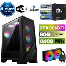 MSI Şafak-Gaming Pc | Yapay Zeka Destekli |ıntel Core Ultra 7 265KF | Rtx 5060Tİ 8gb | 32GB Ddr5 Ram | H810 Anakart | 1tb Nvme 5000 4000 | 240MM Sıvı Soğutma