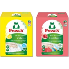 Frosch Citrus Beyazlar Için Toz Çamaşır Deterjanı 1,45 kg +Frosch Nar Özlü Renkli Toz Çamaşır Deterjanı – Renk Koruma, Bitki Bazlı, 22 Yıkama