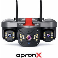 Apronx APX-WP332 6mp 2.8mm-3.6mm Üç Kamera 22 LED Wifi Ptz