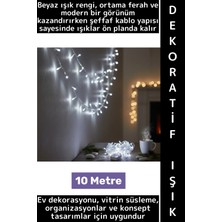 Wintoup Dekoratif Aydınlatma Ev Vitrin Organizasyon Süsleme Çok Şık Estetik Damla Uçlu 100 LED Işık 10 Metre