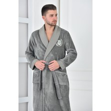 Ecocotton Masal Erkek Bornoz %100 Organik Pamuk Nakışlı Yeşil