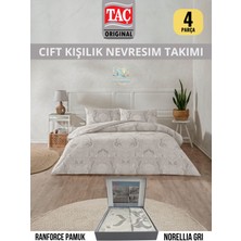 Taç Norellia Gri Ranforce Çift Kişilik Nevresim Takımı 200X220 cm