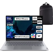 Lenovo Thinkbook 14 G8 Ial Ultra 7-255H 16-Gbddr5 2 Tbssd Intel Arc Graphics 14" Windows 10 Pro + Hmf Sırt Çantası 21SJ007BTXHMF66
