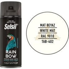 Selsil Mat Beyaz Sprey Boya, Ral 9010, 400 ml