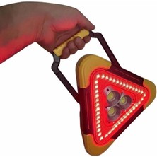 Eco Lounge Reflektör Güneş Panelli Solarlı Şarjlı Üçgen Işıklı Trafik Reflektör Fener