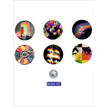 On Dijital Baskı Merkezi Renkli Temalı 6 Adet Rozet Seti