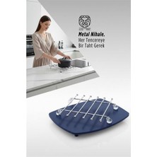 Epilons Juliette Serisi Krom Kare Metal Nihale - 19 cm Isıya Dayanıklı Lüks Tencere Altlığı