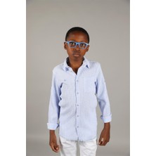 Nanica 06 - 16 Yaş Erkek Çocuk Mavi Uzun Kol Gömlek