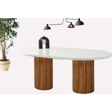 Sweet Home Masa Sandalye Açılır Oval Picasso Beyaz Yemek Masası Mdf  Mutfak,salon,yemek Odası Masası