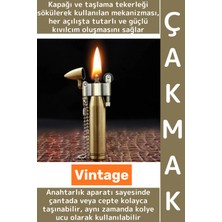 Wintoup Dekoratif Hediyelik Retro Vintage Koleksiyon Anahtarlık Kolye Ucu Kullanım Şık Kurşun Tasarım Çakmak