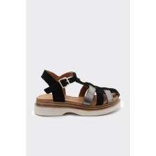 Derinet Comfort Taban Hakiki Deri Kadın Sandalet