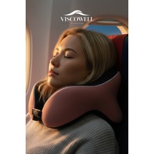 Viscowell Ortopedik Boyun Yastığı Visco Boyun Destekli Seyahat Boyun Yastığı Araba Ev Uçak Taşınabilir