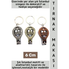 Wintoup Dekoratif Hediye Kişisel El Ayak Bakım Şık Istanbul Motifli Anahtarlık Tasarımlı Tırnak Makası 6 cm