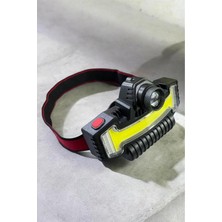 Kenko Ultra Güçlü Cob LED 5 Modlu Kafa Lambası Çakar Işıklı Şarjlı Kamp Balıkçı Kafa Feneri Lamba En 13CM