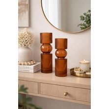 Aydınev 2 Li Amber Cam Vazo