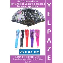 Wintoup Dekoratif Hediyelik Sıcak Havalarda Etkili Katlanabilir Çanta Boy Çok Şık Plastik Yelpaze 23 x 43 cm