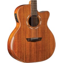 Washburn WCG55CE Comfort Serisi Elektro Akustik Gitar (Profesyonel - Ergonomik Seri) | Masif Koa Görünümü